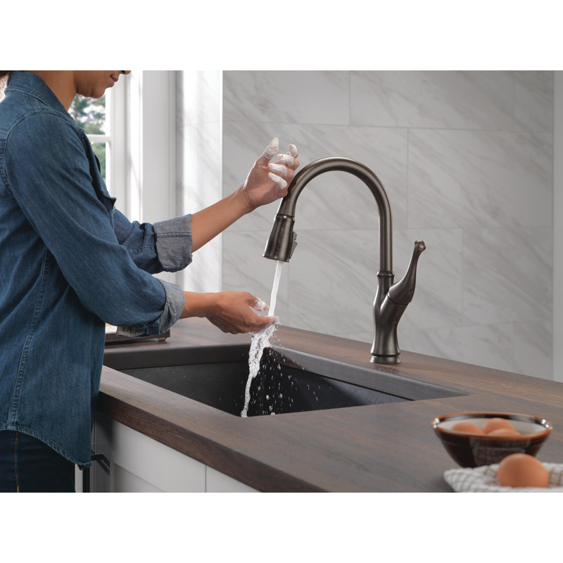 Delta Ophelia Pull Down Sprayer Touch Kitchen Sink Faucet, Touch